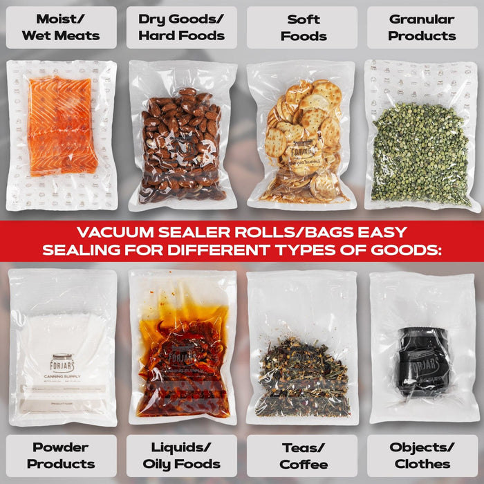 Forjars® Vacuum Sealer Roll - 11 in x 150 ft, Textured on Both Sides, 7.5 Mil Thickness