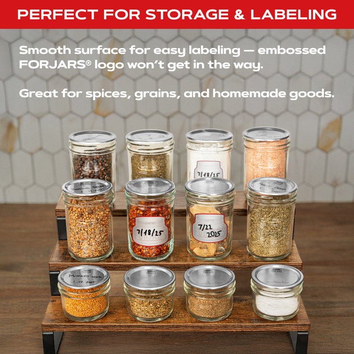 FORJARS® Premium Mason Jars – 4 oz (12-Pack) | Regular Mouth Glass Canning Jars