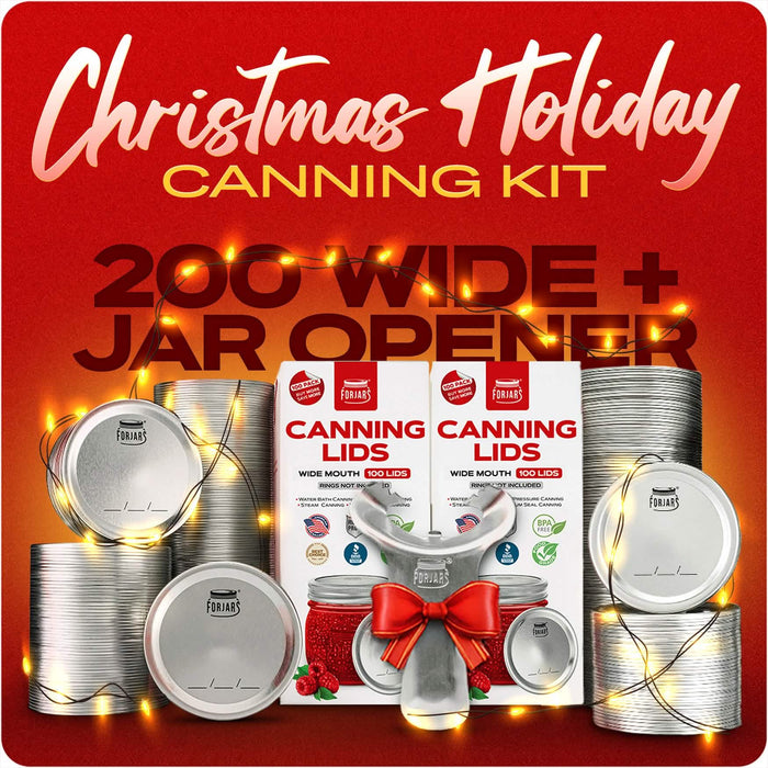 Christmas Holiday Canning Kit – 200 Lids + Jar Opener