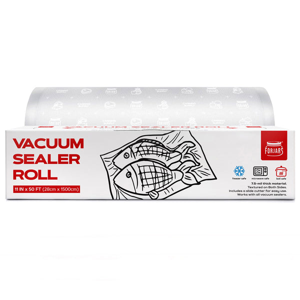 Vacuum Sealer Roll ( 11-inch)- Textured on Both Sides, 7.5 Mil Thickness