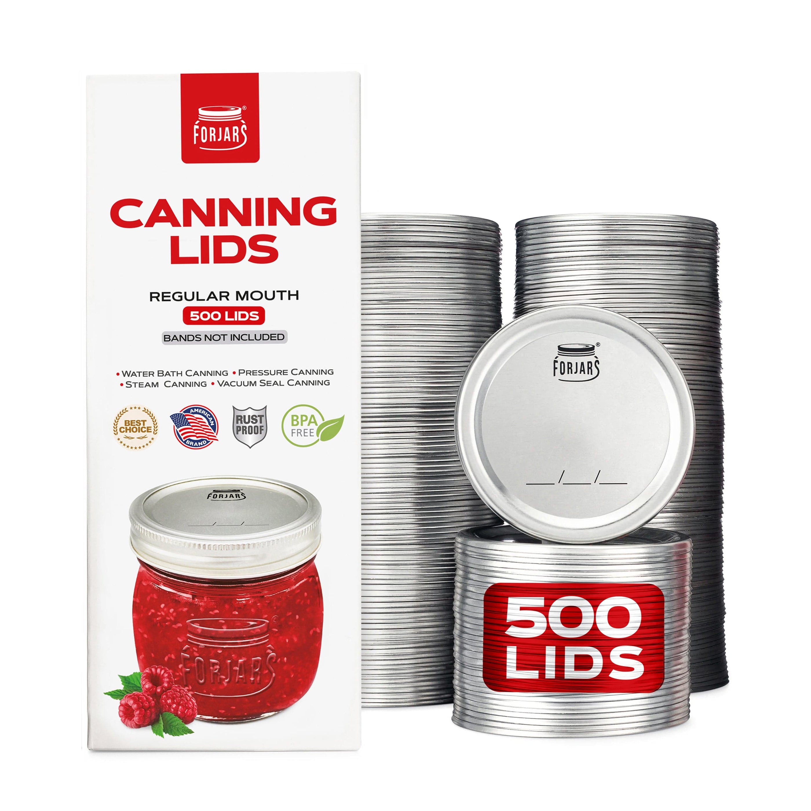 ForJars 500 Regular Mouth Canning Lids