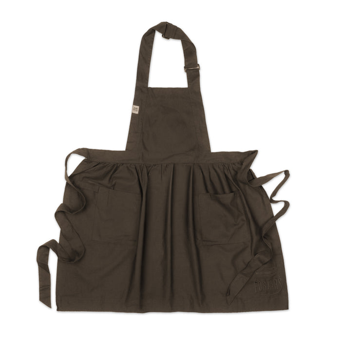 Apron — Adjustable Fit Cotton-Linen & Denim Apron with Pockets, One Size Fits Most, 5 Colors