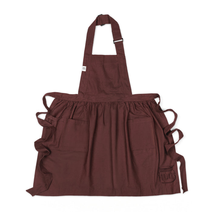 Apron — Adjustable Fit Cotton-Linen & Denim Apron with Pockets, One Size Fits Most, 5 Colors