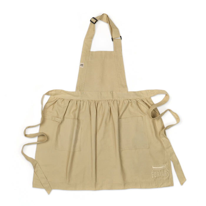 Apron — Adjustable Fit Cotton-Linen & Denim Apron with Pockets, One Size Fits Most, 5 Colors