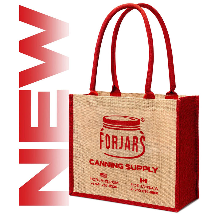 Forjars®  Reusable Burlap Tote Bags – Available in Two Sizes: Small & Medium