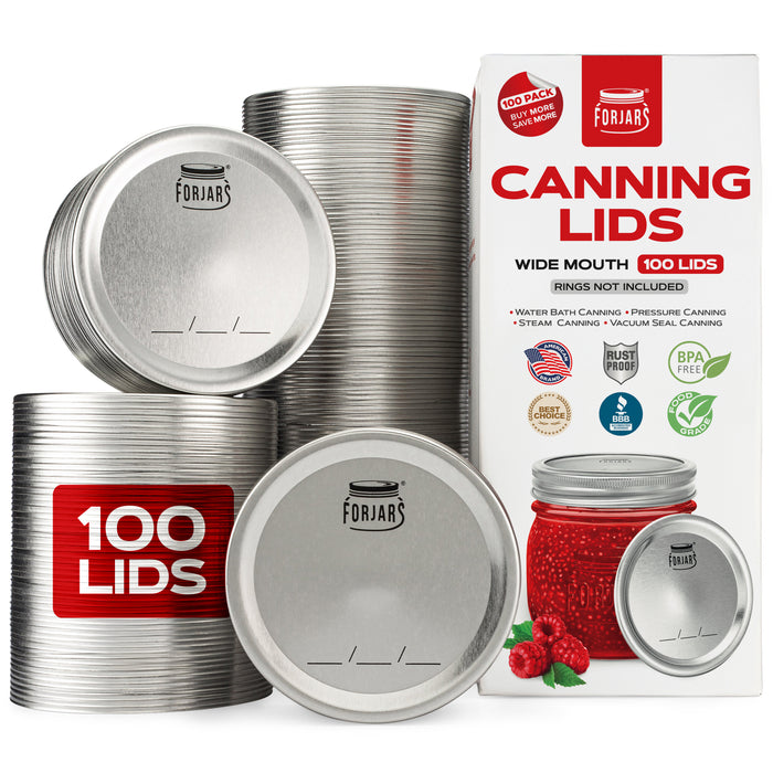 Forjars® - 100 Wide Mouth Canning Lids