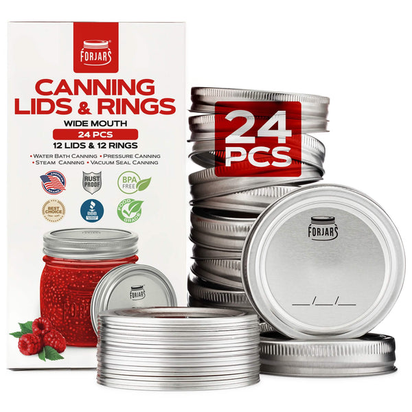12 Wide Mouth Canning Lids + 12 Rings