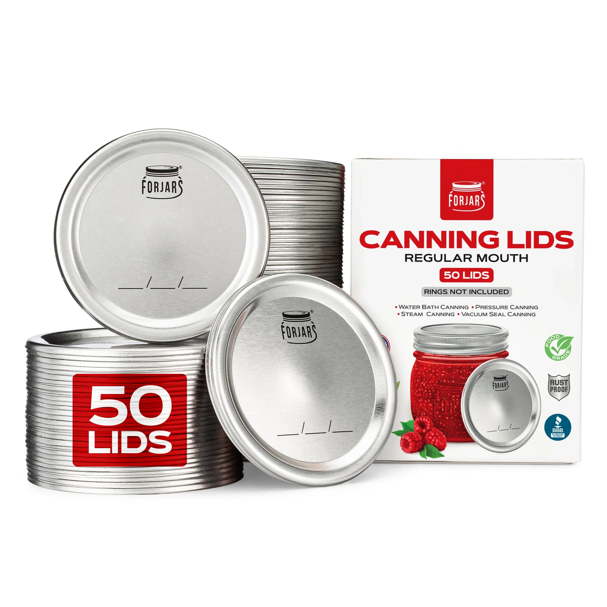 50 Regular Mouth Canning Lids