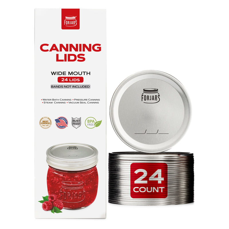 ForJars - 24 Regular Mouth + 24 Wide Mouth Canning Lids
